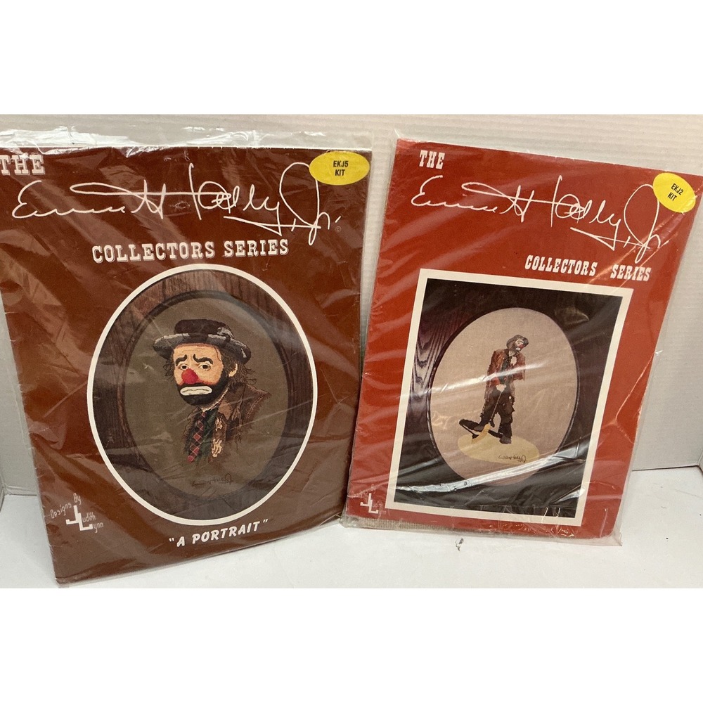 Emmett Kelly Jr Vintage Cross Stitch Kit Weary Willie Clown Portrait Sweeper NWT